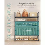 6-Tier Metal Shoe Rack Organizer, Upright or Upside Down, Holds 24-30 Pairs, Stackable, 11.8x36.2x42.7 Inches, Black for Entryway