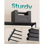 6-Tier Metal Shoe Rack Organizer, Upright or Upside Down, Holds 24-30 Pairs, Stackable, 11.8x36.2x42.7 Inches, Black for Entryway