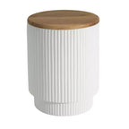 Christopher Knight Home Siriporn Modern Round Lightweight Concrete Patio Storage Side Table