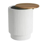 Christopher Knight Home Siriporn Modern Round Lightweight Concrete Patio Storage Side Table