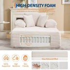 48.8 Oversized Chaise Lounge Chair Sofa Bed - Corduroy Upholstered Boneless Sofa with Pillows & Wide Armrest for Living Room Bedroom