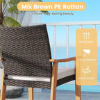Costway 3 PCS Patio PE Wicker Furniture Set with Coffee Table and Cushions for Front Porch