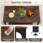 Costway 4-Piece Dining Table Set Industrial Kitchen Table Set w/ Bench & 2 Stools for 4
