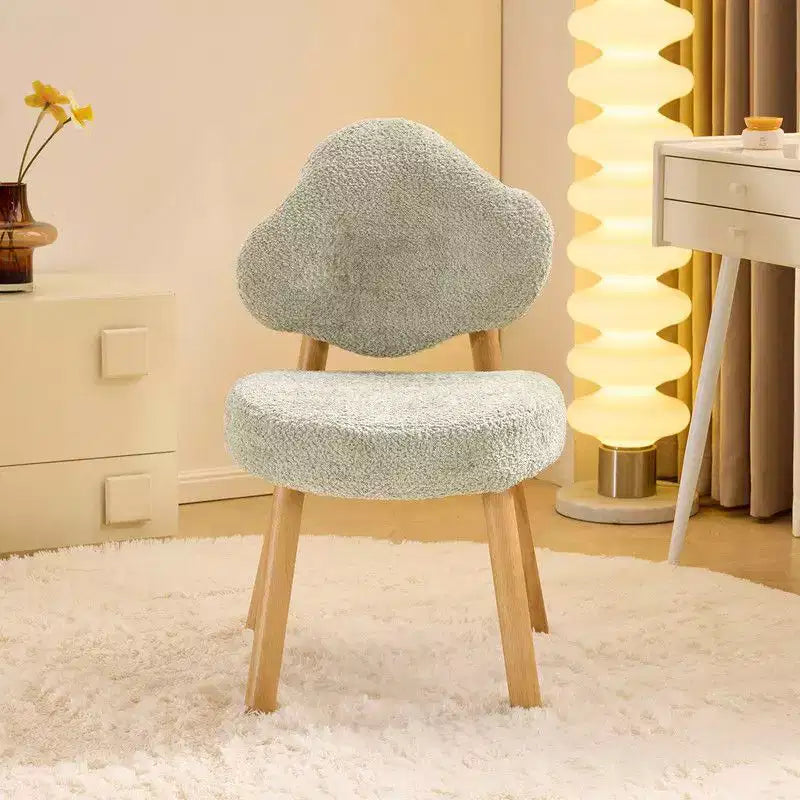 Cloud Puff Soft Accent Chair with Wooden Legs  Modern Vanity & Lounge Chair