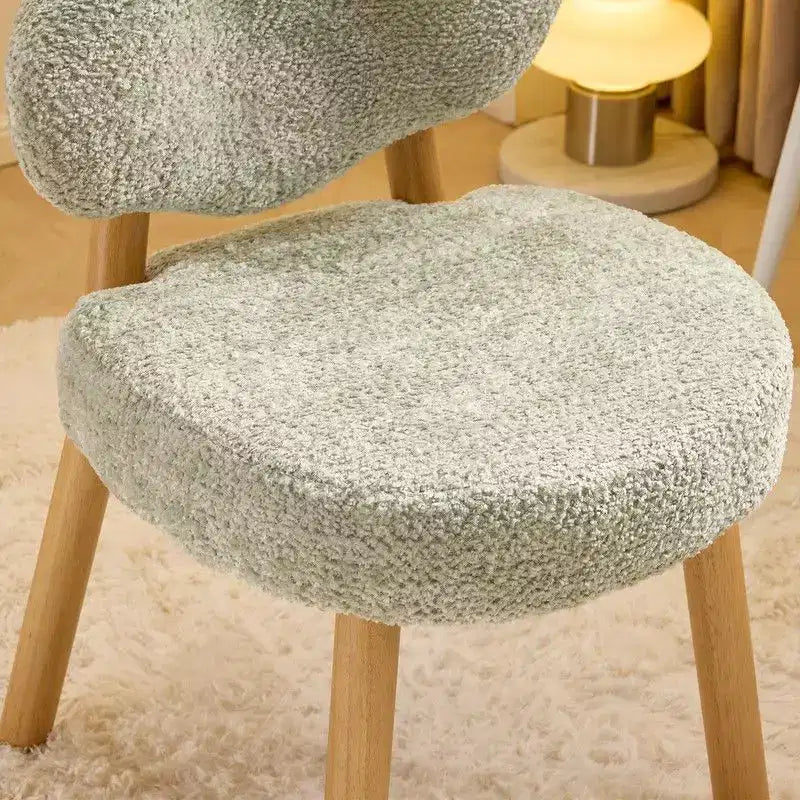 Cloud Puff Soft Accent Chair with Wooden Legs  Modern Vanity & Lounge Chair