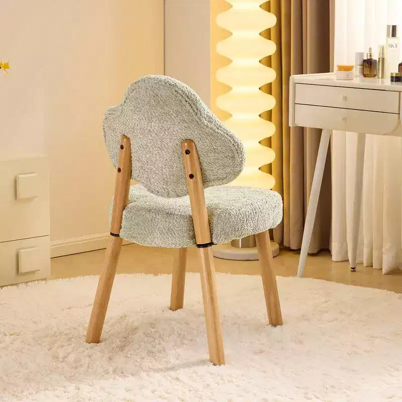 Cloud Puff Soft Accent Chair with Wooden Legs  Modern Vanity & Lounge Chair