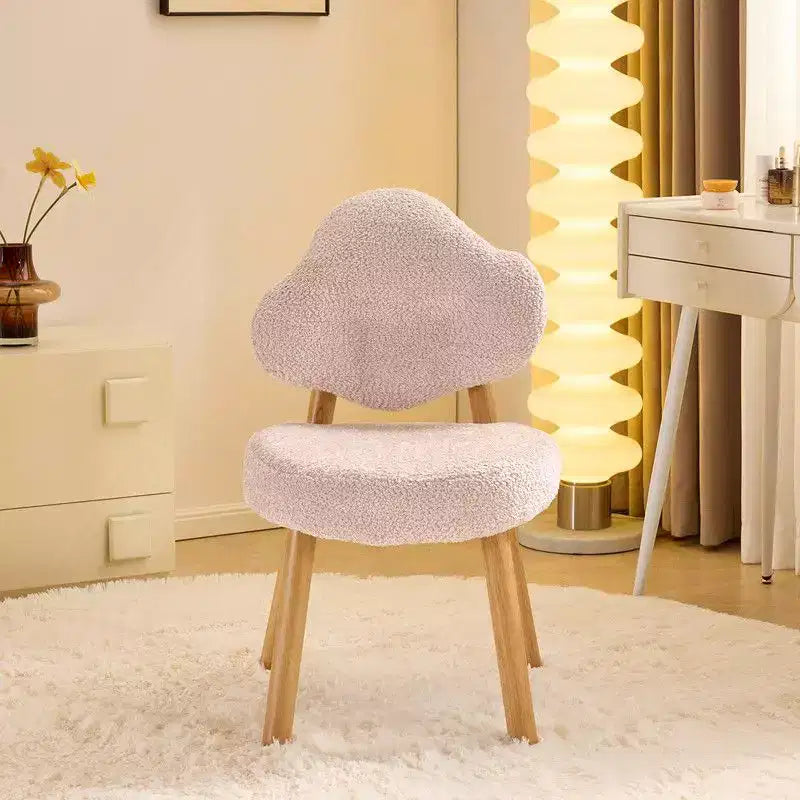 Cloud Puff Soft Accent Chair with Wooden Legs  Modern Vanity & Lounge Chair