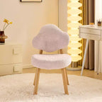 Cloud Puff Soft Accent Chair with Wooden Legs  Modern Vanity & Lounge Chair
