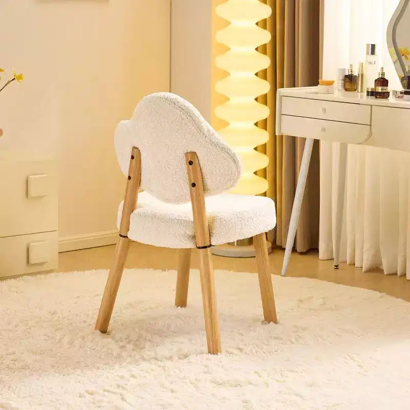 Cloud Puff Soft Accent Chair with Wooden Legs  Modern Vanity & Lounge Chair