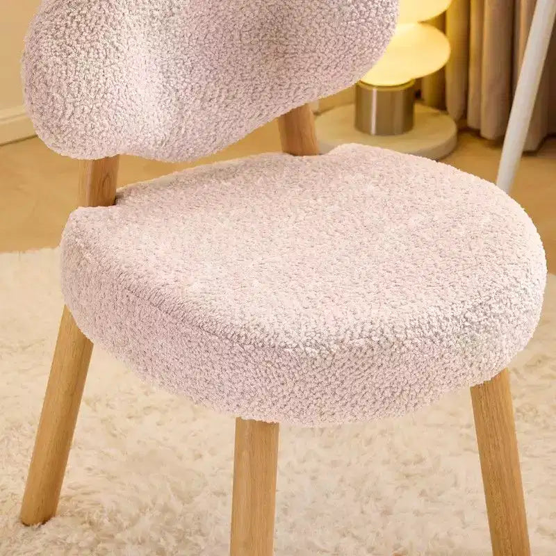 Cloud Puff Soft Accent Chair with Wooden Legs  Modern Vanity & Lounge Chair