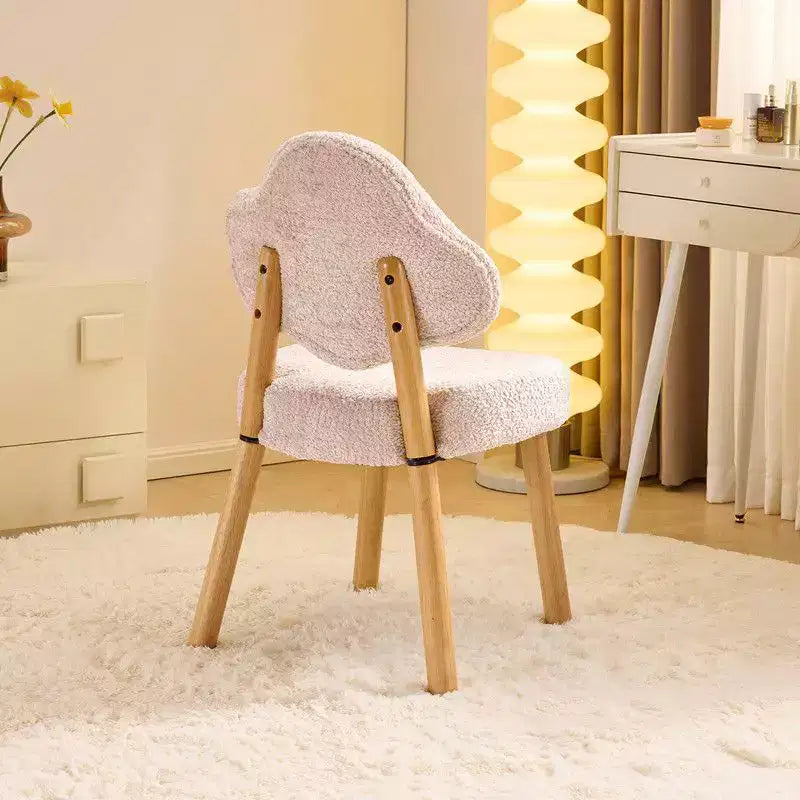 Cloud Puff Soft Accent Chair with Wooden Legs  Modern Vanity & Lounge Chair
