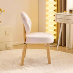 Cloud Puff Soft Accent Chair with Wooden Legs  Modern Vanity & Lounge Chair