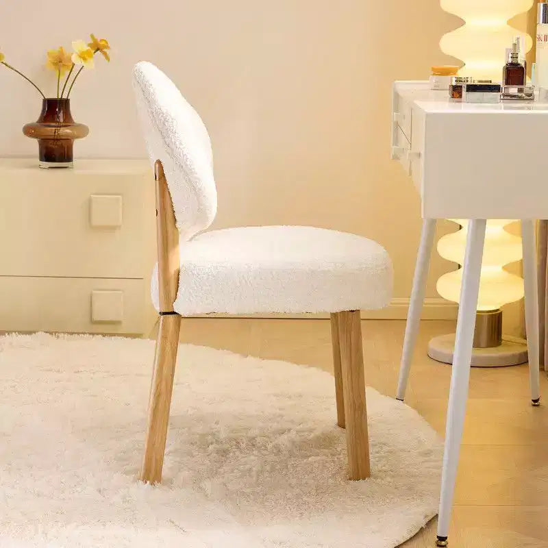 Cloud Puff Soft Accent Chair with Wooden Legs  Modern Vanity & Lounge Chair