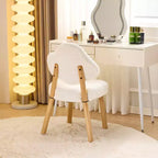 Cloud Puff Soft Accent Chair with Wooden Legs  Modern Vanity & Lounge Chair