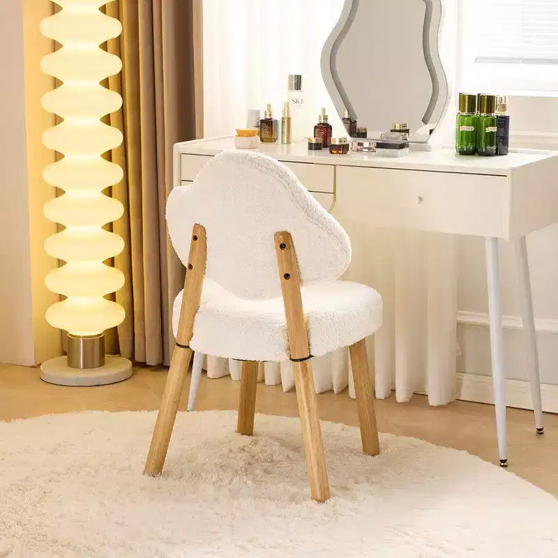Cloud Puff Soft Accent Chair with Wooden Legs  Modern Vanity & Lounge Chair