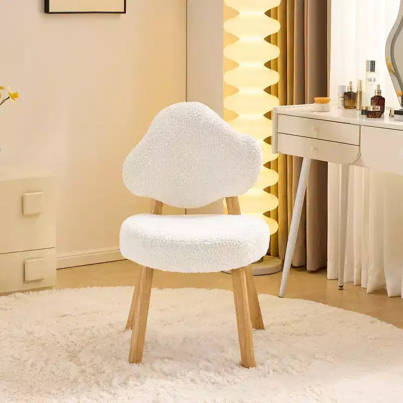 Cloud Puff Soft Accent Chair with Wooden Legs  Modern Vanity & Lounge Chair