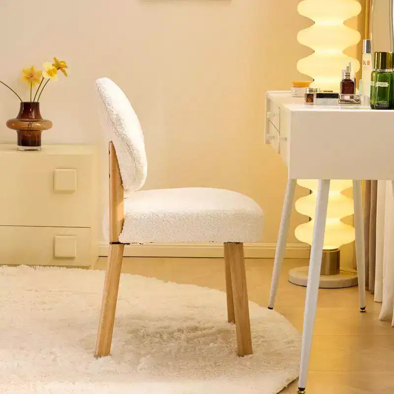 Cloud Puff Soft Accent Chair with Wooden Legs  Modern Vanity & Lounge Chair