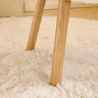 Cloud Puff Soft Accent Chair with Wooden Legs  Modern Vanity & Lounge Chair