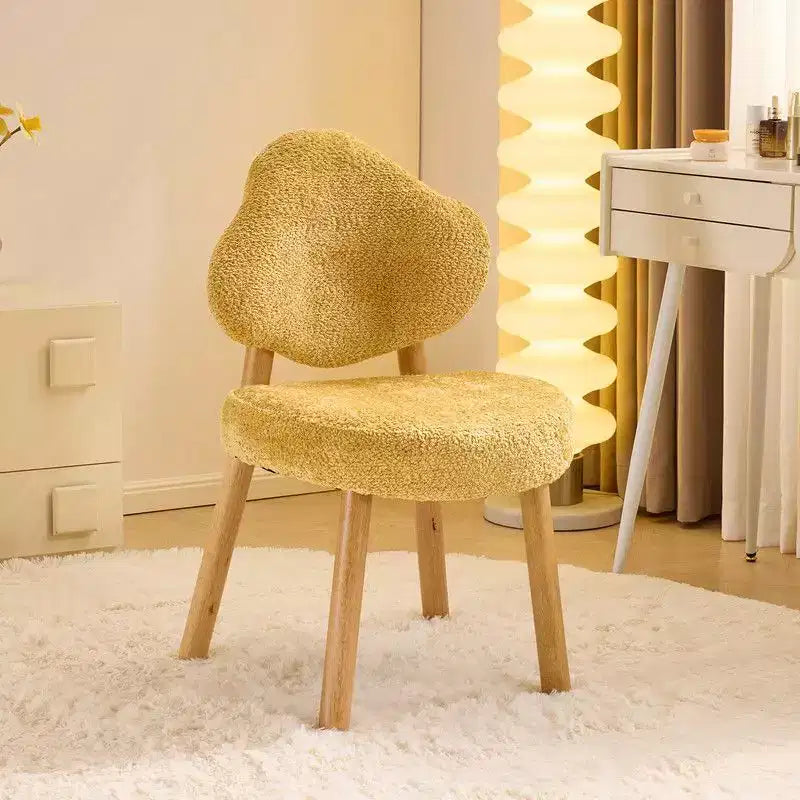 Cloud Puff Soft Accent Chair with Wooden Legs  Modern Vanity & Lounge Chair