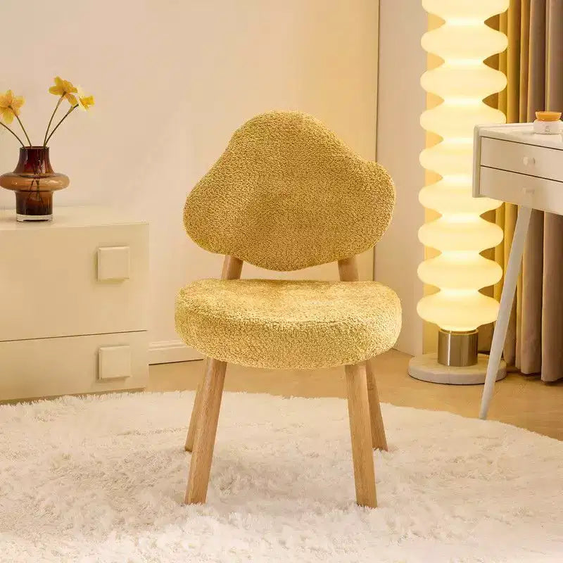 Cloud Puff Soft Accent Chair with Wooden Legs  Modern Vanity & Lounge Chair