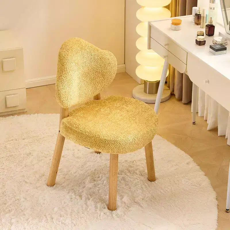 Cloud Puff Soft Accent Chair with Wooden Legs  Modern Vanity & Lounge Chair