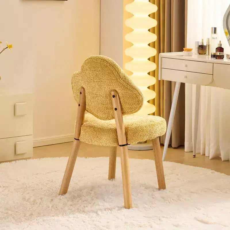 Cloud Puff Soft Accent Chair with Wooden Legs  Modern Vanity & Lounge Chair