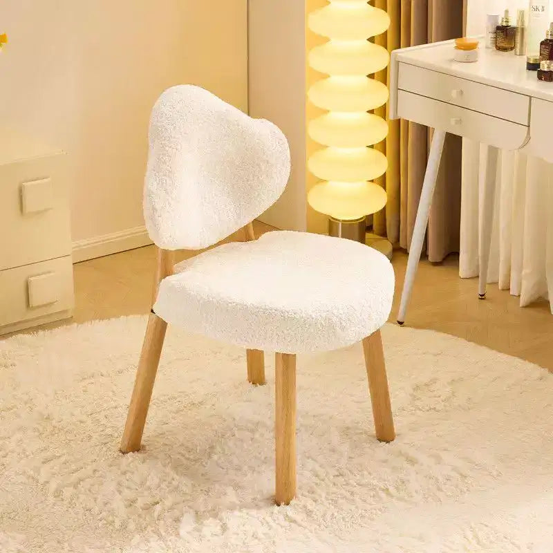 Cloud Puff Soft Accent Chair with Wooden Legs  Modern Vanity & Lounge Chair