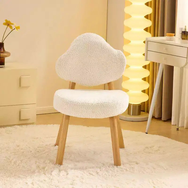 Cloud Puff Soft Accent Chair with Wooden Legs  Modern Vanity & Lounge Chair