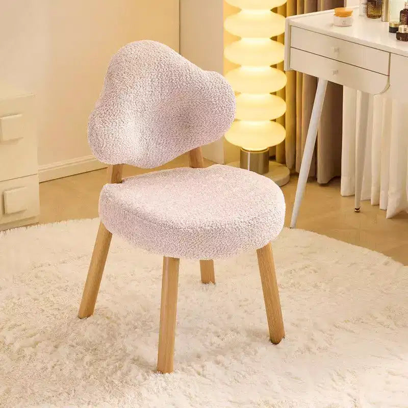 Cloud Puff Soft Accent Chair with Wooden Legs  Modern Vanity & Lounge Chair