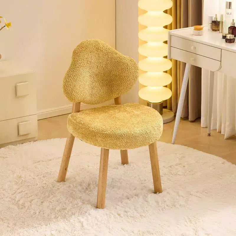 Cloud Puff Soft Accent Chair with Wooden Legs  Modern Vanity & Lounge Chair