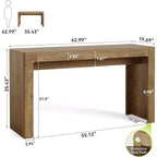Lantine Wooden 63 Bar Table, Rectangular Counter Height Pub Dining Table for 4-6, Modern Home Bar Unit for Kitchen, Bistro, Balcony