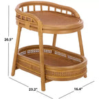 Shayleen Rattan Pole 2 Shelf Accent Table - CWK3023 - Natural - Safavieh Couture