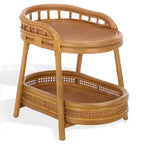 Shayleen Rattan Pole 2 Shelf Accent Table - CWK3023 - Natural - Safavieh Couture