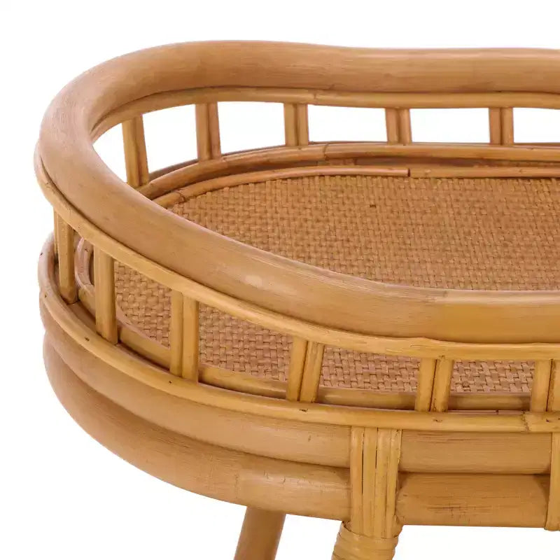 Shayleen Rattan Pole 2 Shelf Accent Table - CWK3023 - Natural - Safavieh Couture