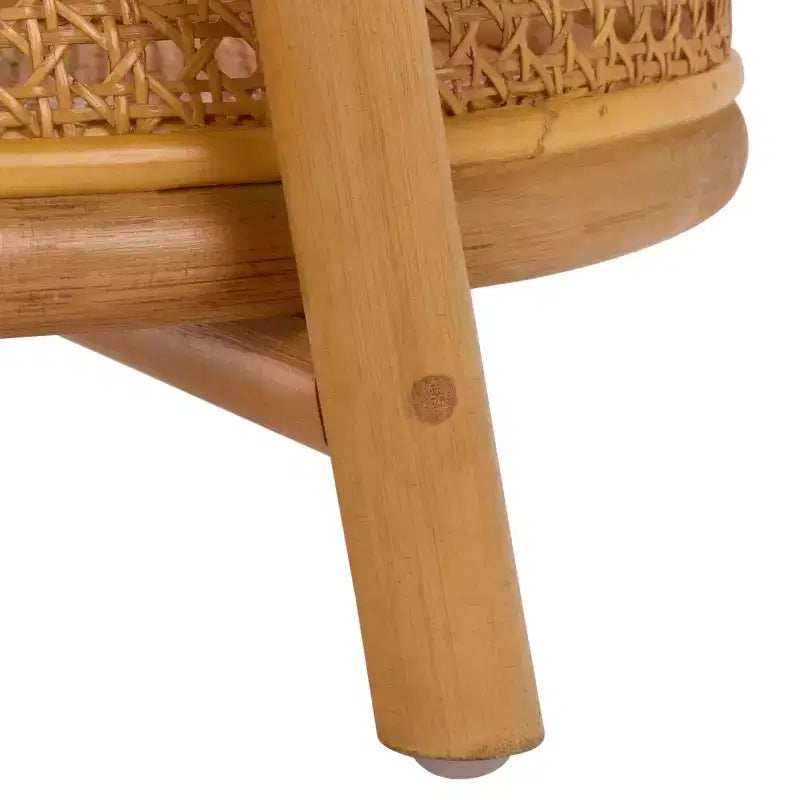 Shayleen Rattan Pole 2 Shelf Accent Table - CWK3023 - Natural - Safavieh Couture