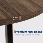 Industrial 47 Inch Round Dining Table for 4-6, Space Saving Wood Kitchen Table with Metal Frame, Rustic Modern Dining Table, No Chairs