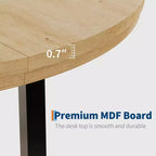 Industrial 47 Inch Round Dining Table for 4-6, Space Saving Wood Kitchen Table with Metal Frame, Rustic Modern Dining Table, No Chairs