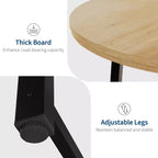Industrial 47 Inch Round Dining Table for 4-6, Space Saving Wood Kitchen Table with Metal Frame, Rustic Modern Dining Table, No Chairs