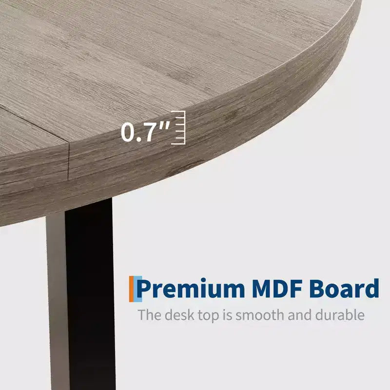 Industrial 47 Inch Round Dining Table for 4-6, Space Saving Wood Kitchen Table with Metal Frame, Rustic Modern Dining Table, No Chairs
