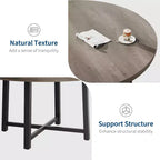 Industrial 47 Inch Round Dining Table for 4-6, Space Saving Wood Kitchen Table with Metal Frame, Rustic Modern Dining Table, No Chairs