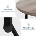 Industrial 47 Inch Round Dining Table for 4-6, Space Saving Wood Kitchen Table with Metal Frame, Rustic Modern Dining Table, No Chairs