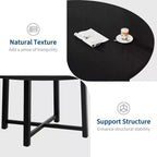 Industrial 47 Inch Round Dining Table for 4-6, Space Saving Wood Kitchen Table with Metal Frame, Rustic Modern Dining Table, No Chairs