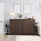 5 Drawer Wood Dresser with Deep Storage Drawers, Sturdy Entryway Cabinet with Round Handles for Bedroom Living Room Office