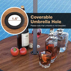 Costway 3 PCS Patio Bistro Set Round Table w/ 1.6 Umbrella Hole & 2 Stools Metal Frame