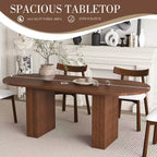 GDFStudio Hayden Farmhouse 62.9-Inch Oval 4-Seater Wood Dining Table Set