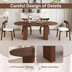 GDFStudio Hayden Farmhouse 62.9-Inch Oval 4-Seater Wood Dining Table Set