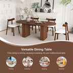 GDFStudio Hayden Farmhouse 62.9-Inch Oval 4-Seater Wood Dining Table Set