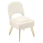 Furniliving Vanity Chair With Storage,Storage Make Up Chair With Folding Backrest