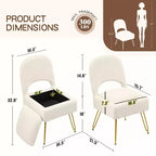 Furniliving Vanity Chair With Storage,Storage Make Up Chair With Folding Backrest