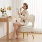 Furniliving Vanity Chair With Storage,Storage Make Up Chair With Folding Backrest